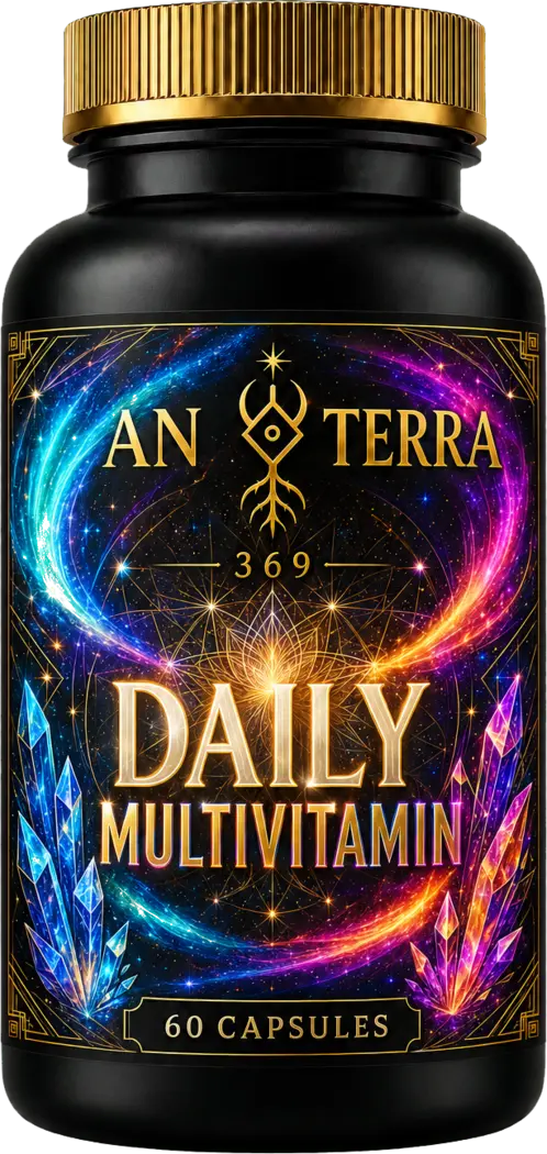 An.Terra Daily Multivitamin bottle with metallic gold cap